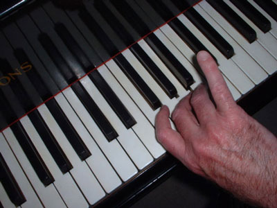 Hand and keyboard