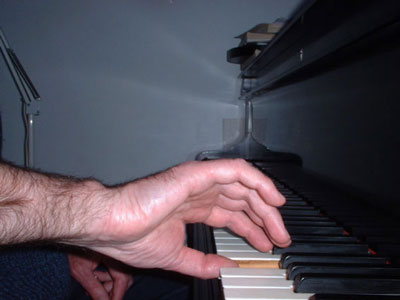 Hand and keyboard